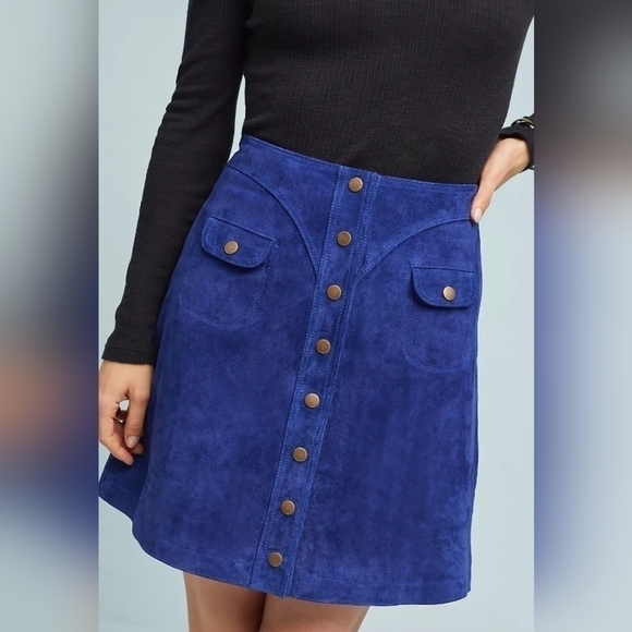 NWT Anthropologie Button-Front Mini Skirt size 2 - Picture 2 of 10